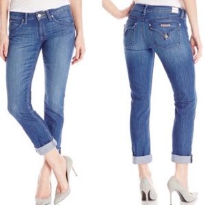 Hudson Bacara crop straight cuffed jeans